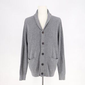 NWT KALLSPIN Wool Blend Ribbed Knit Shawl Collar Cardigan Gray Size XL